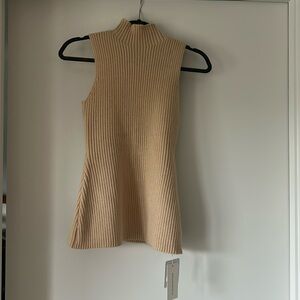Mock neck sleeveless sweater